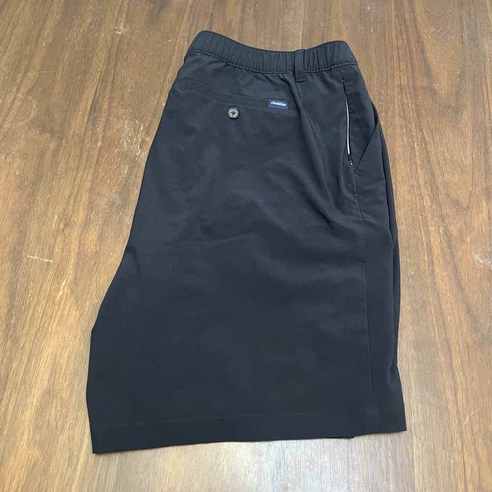 Chubbies Drawstring Shorts Mens 2XL Black Chino Polyester Spandex 8 Inseam